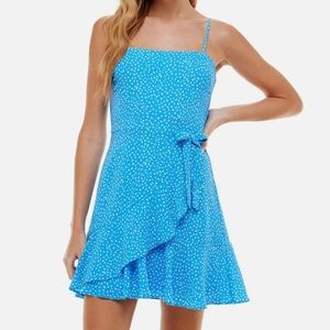 City Studio Juniors Crepe Polka Dot Fit and Flare Dress